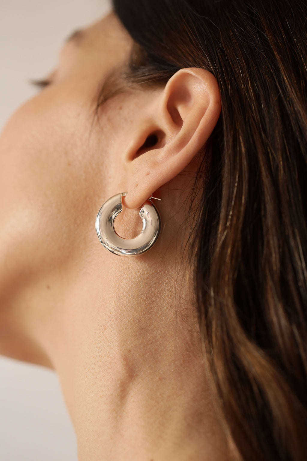 Dome Hoops Sterling Silver