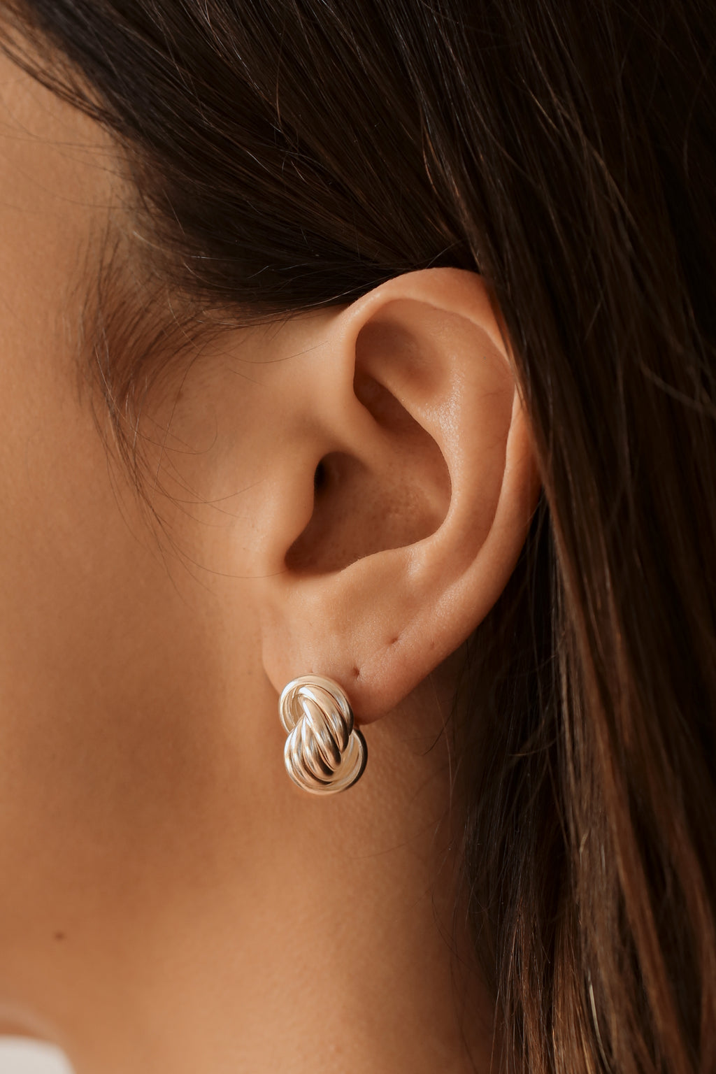 Knot Earrings Sterling Silver