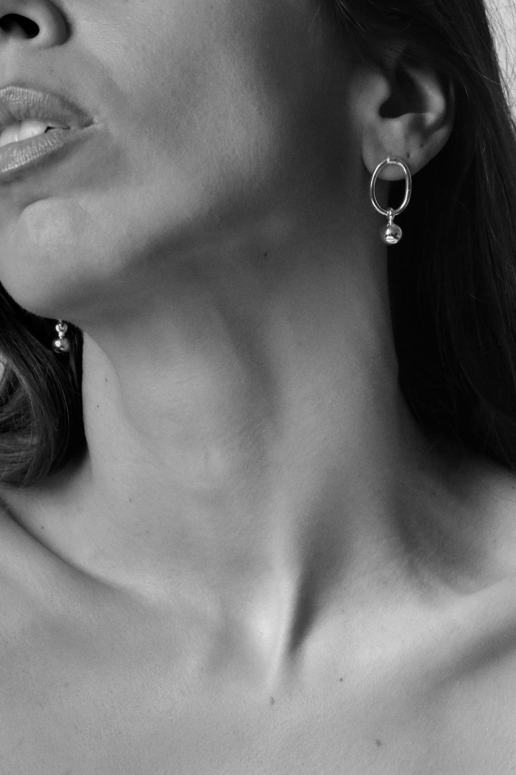 Orb Drop Earrings Sterling Silver