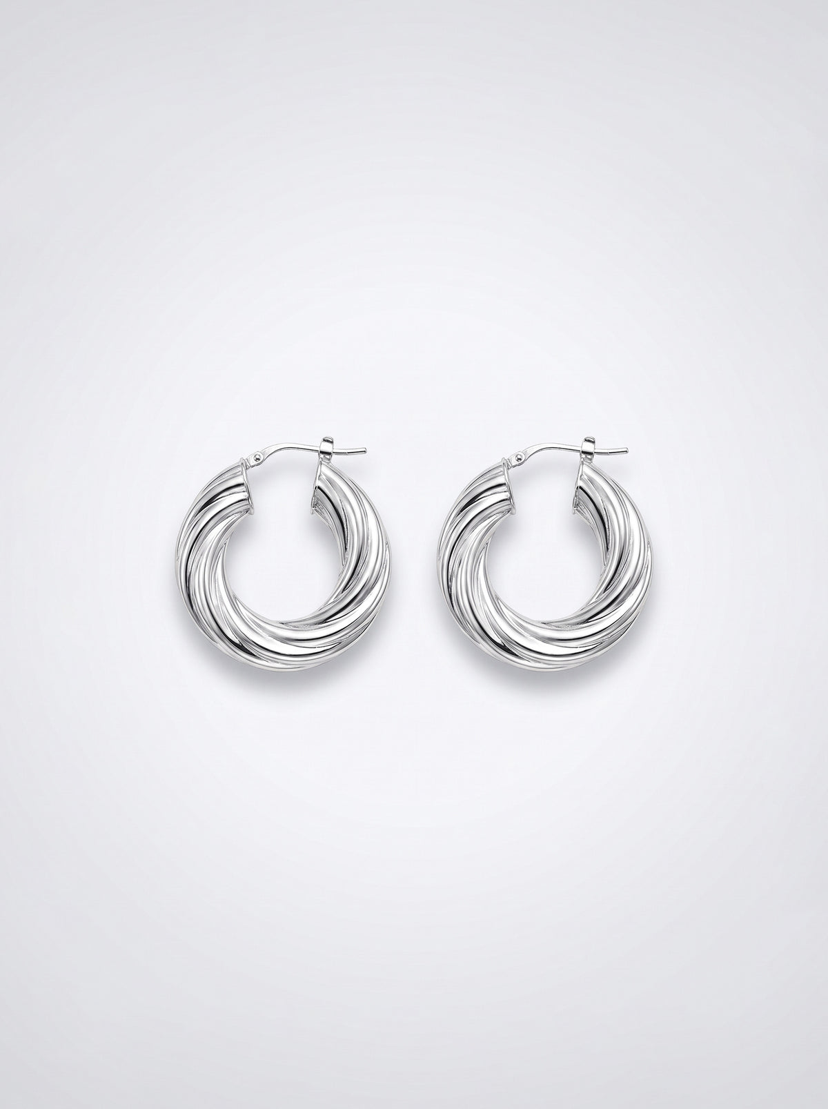Twist Hoops Sterling Silver