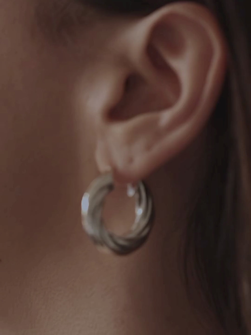 Twist Hoops Sterling Silver